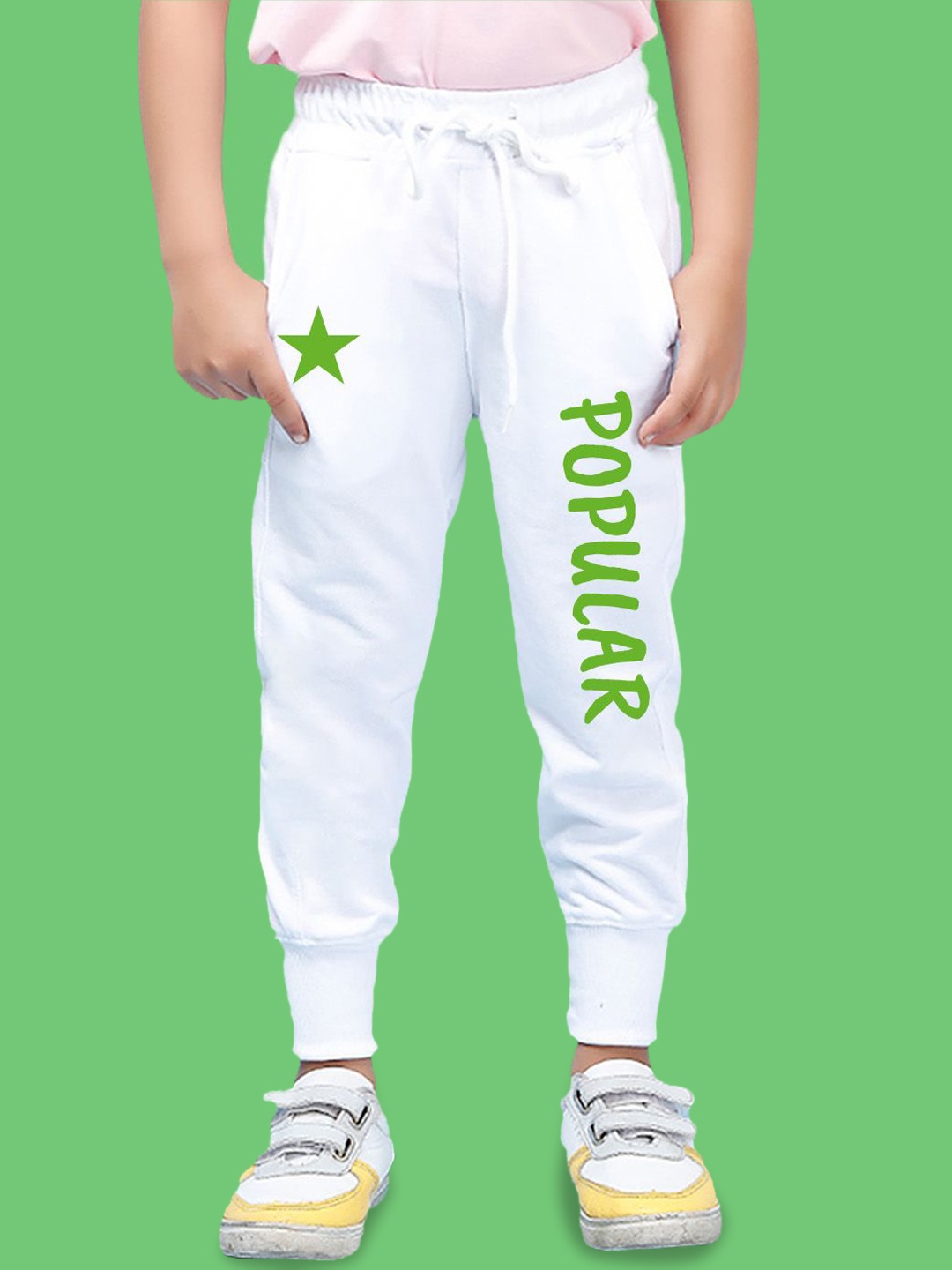 

NUSYL Boys Graphic Printed Cotton Ankle Length Joggers Track Pant, White