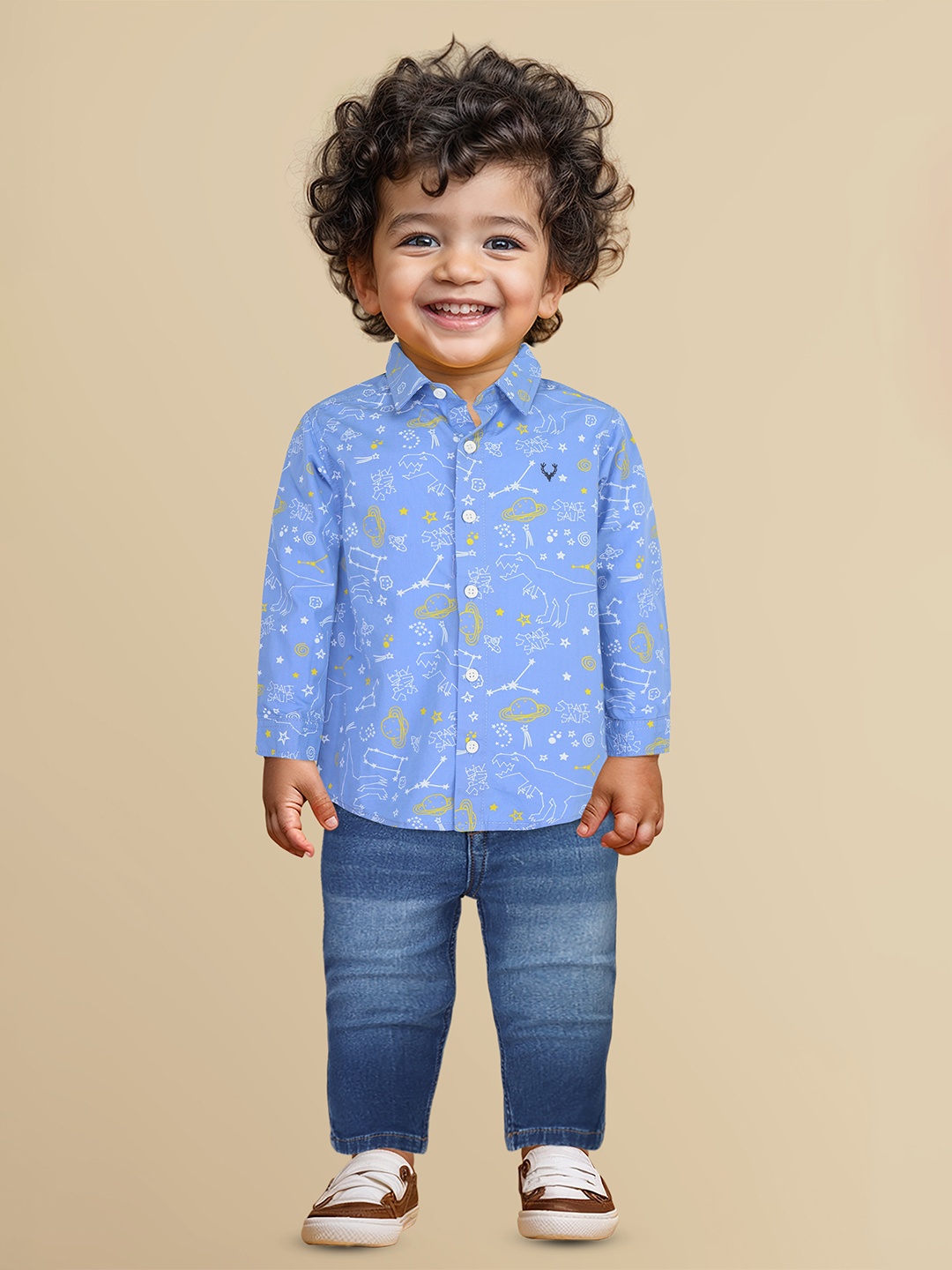 

Allen Solly Junior Boys Opaque Printed Casual Shirt, Blue