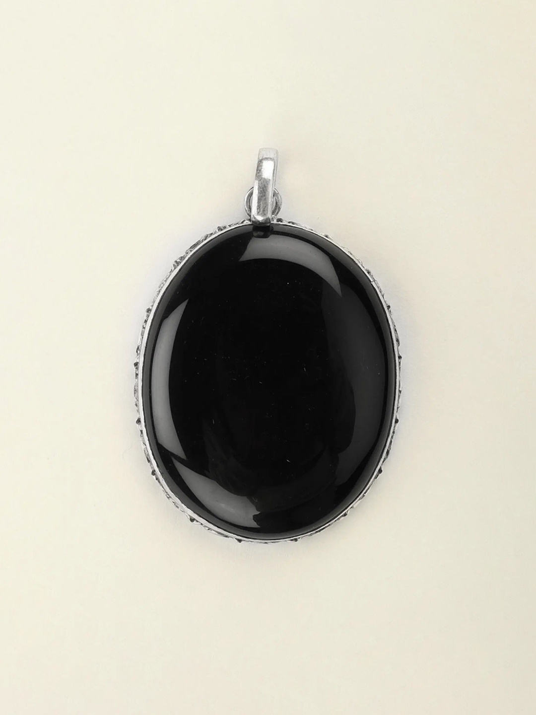 

Exotic India Black Onyx Gemstone Sterling Silver Pendant