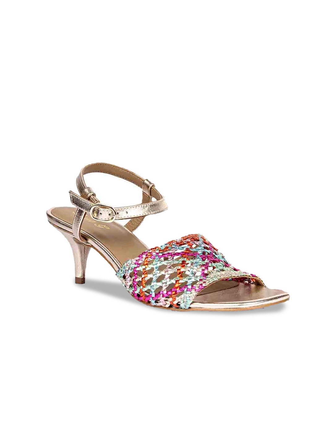 

Saint G Women Leather Open Toes Slim Heels Sandals with Buckles, Pink