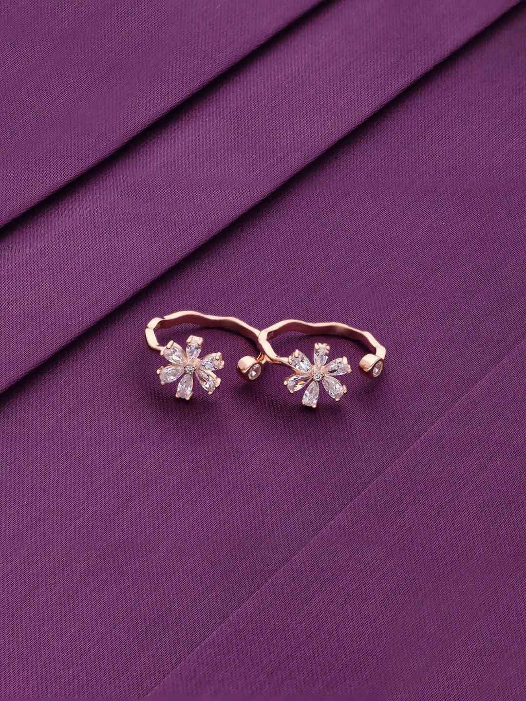 

KAI JEWEL Rose Gold Plated Sterling Silver Cubic Zirconia Toe Rings
