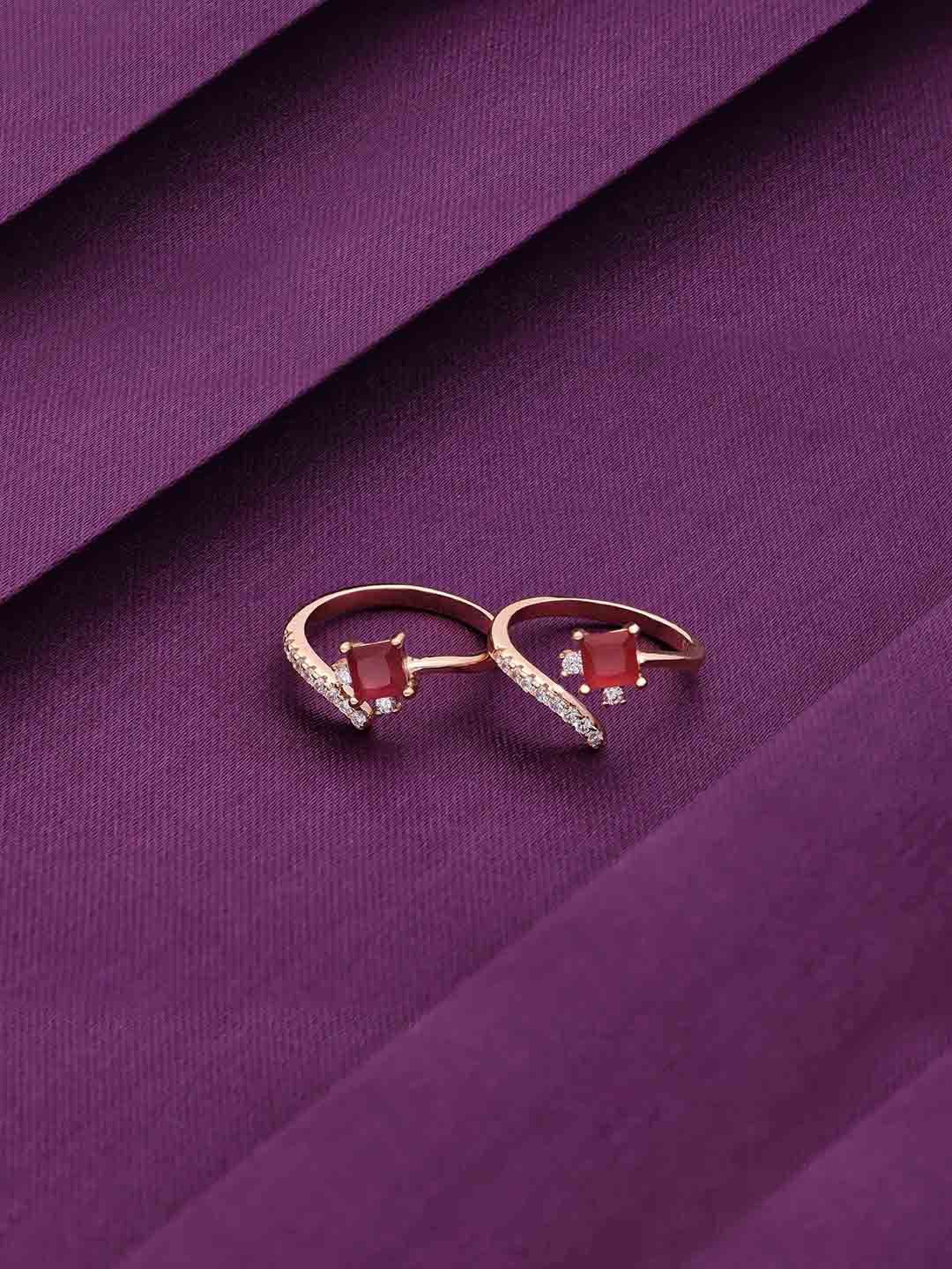 

KAI JEWEL Rose Gold Plated Sterling Silver Cubic Zirconia Toe Rings