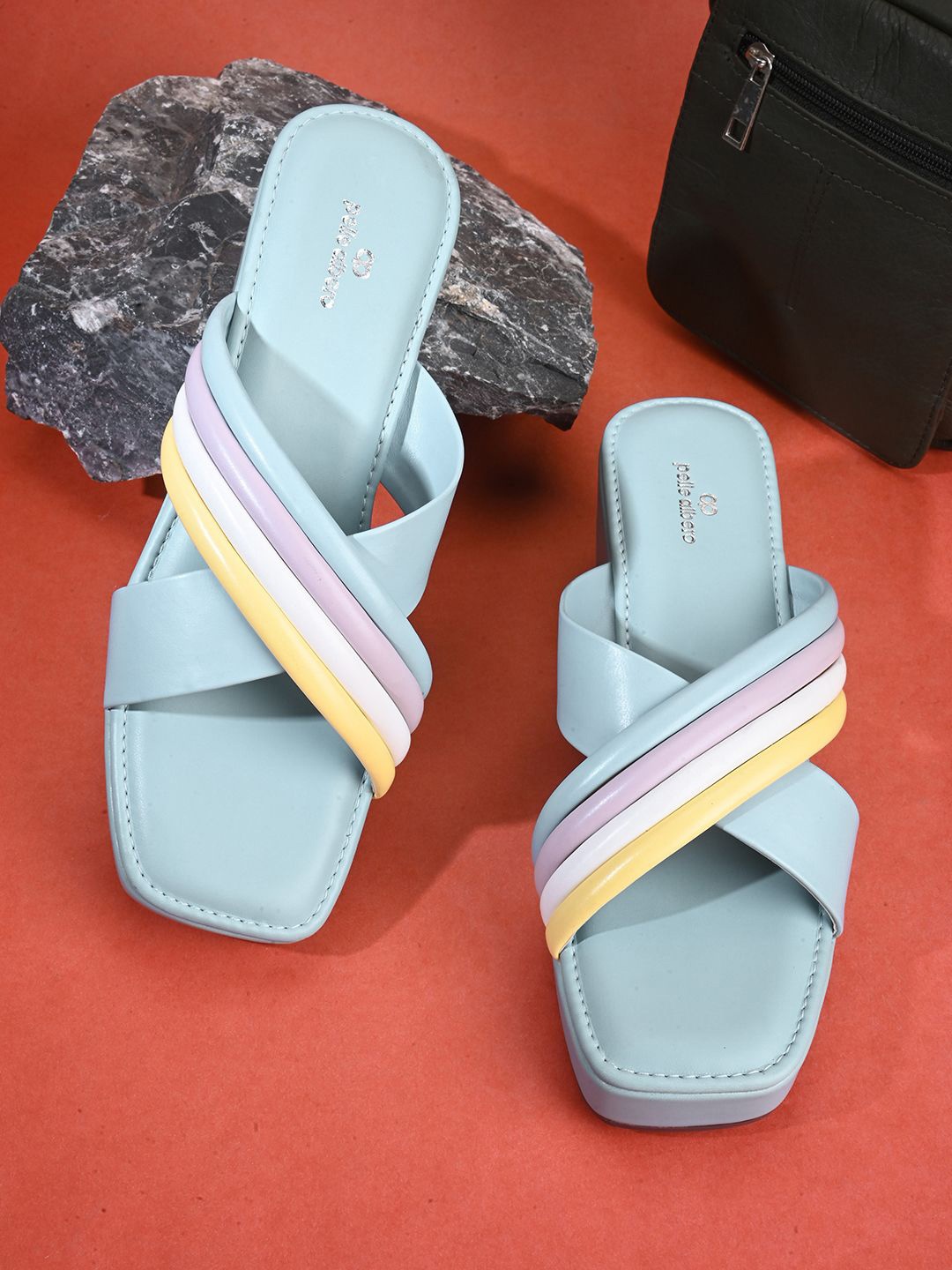 

pelle albero Slip-On Wedge Heel Sandals, Blue