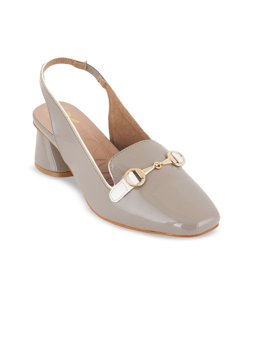 

Bella Rosa Round Toe Block Mules with Buckles, Khaki