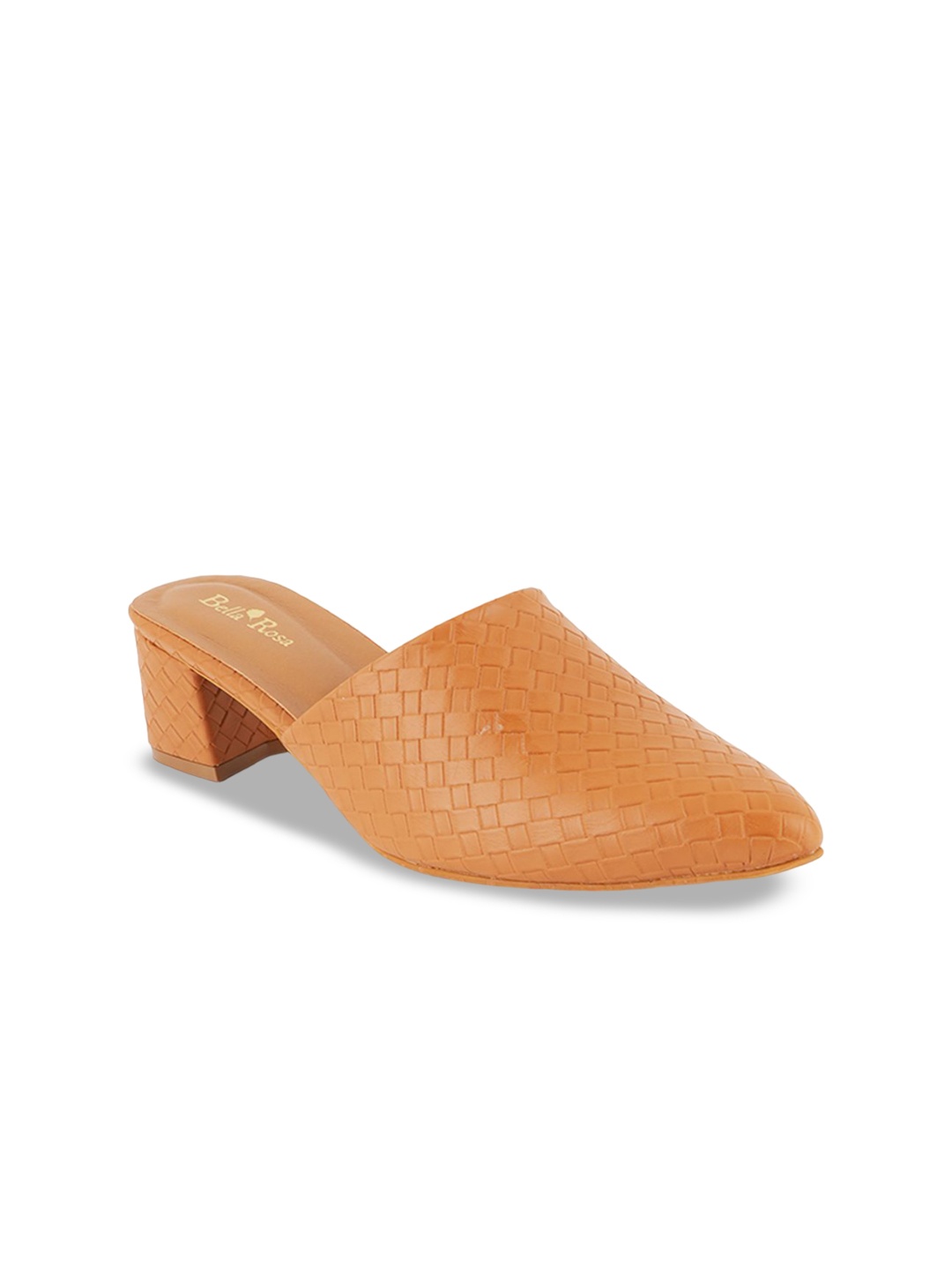 

Bella Rosa Textured Block Mules, Tan