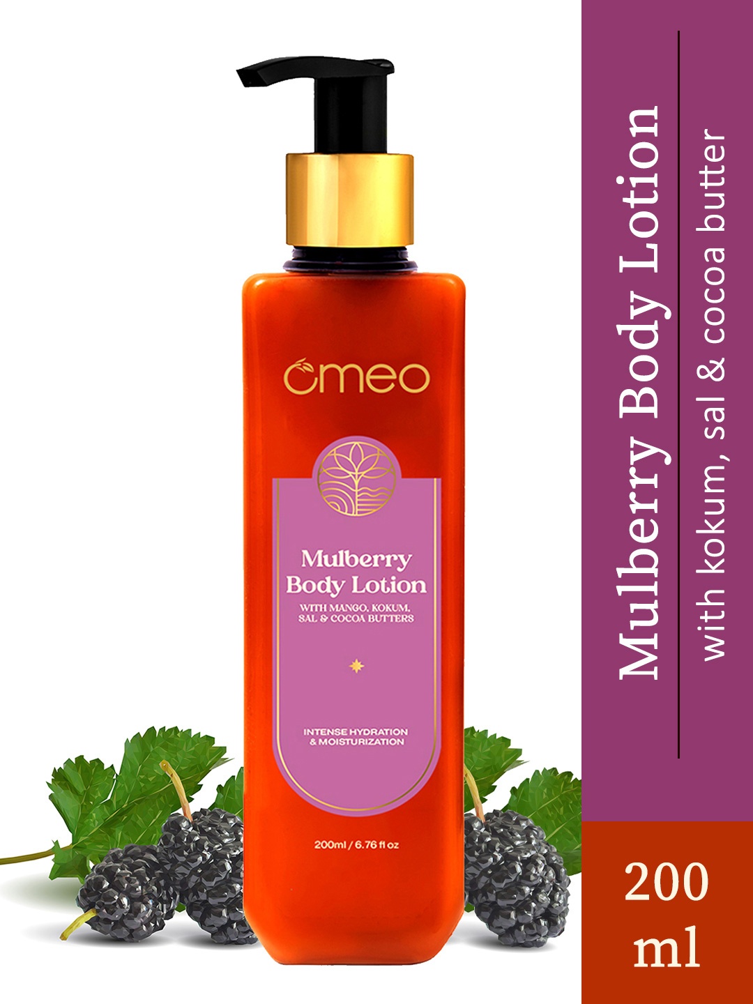 

Omeo Mulberry Body Lotion With Coco Butter For Hydrated Skin-200ml, Gold