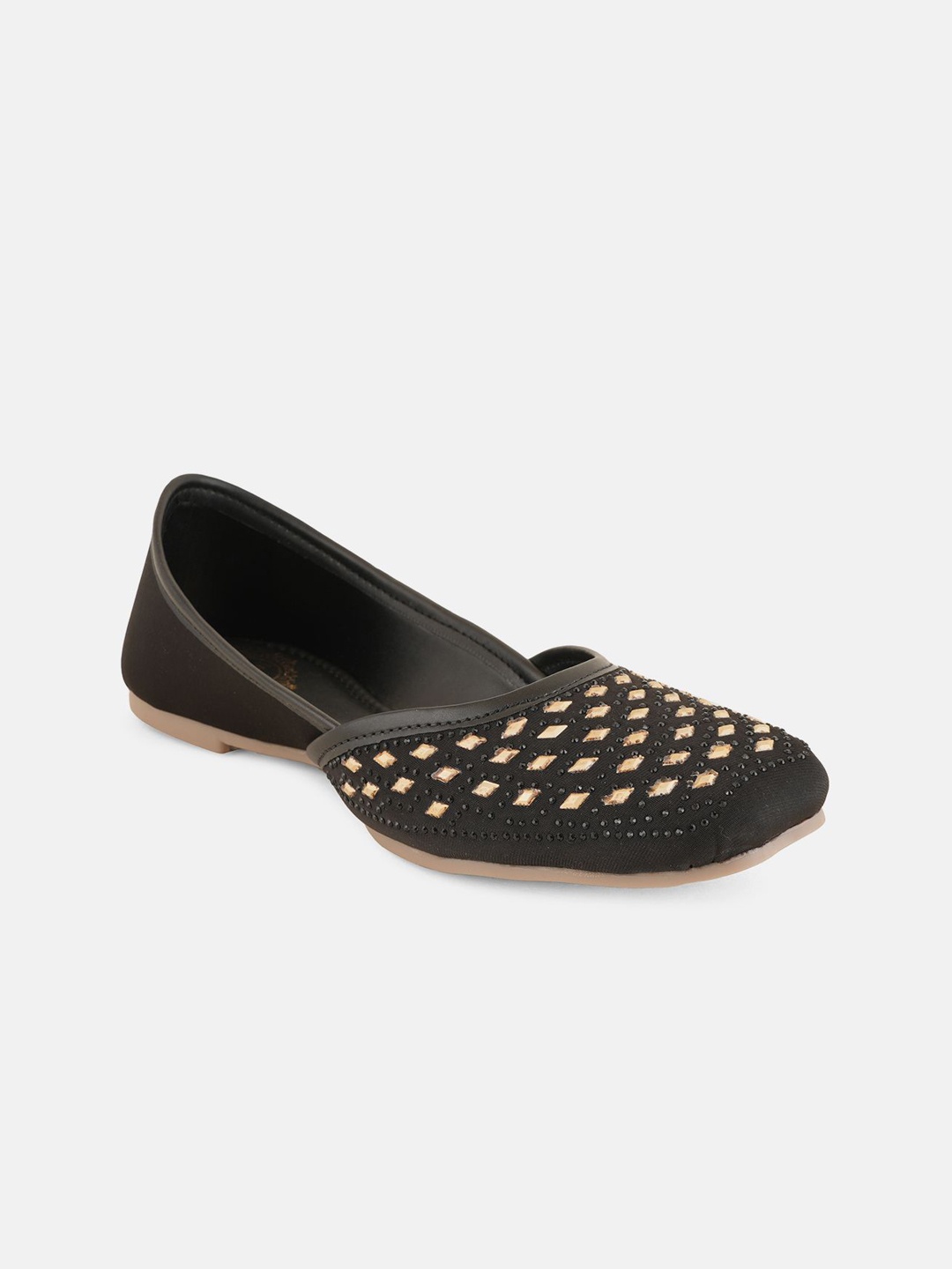

Style Shoes Women Embellished Mojaris Flats, Black