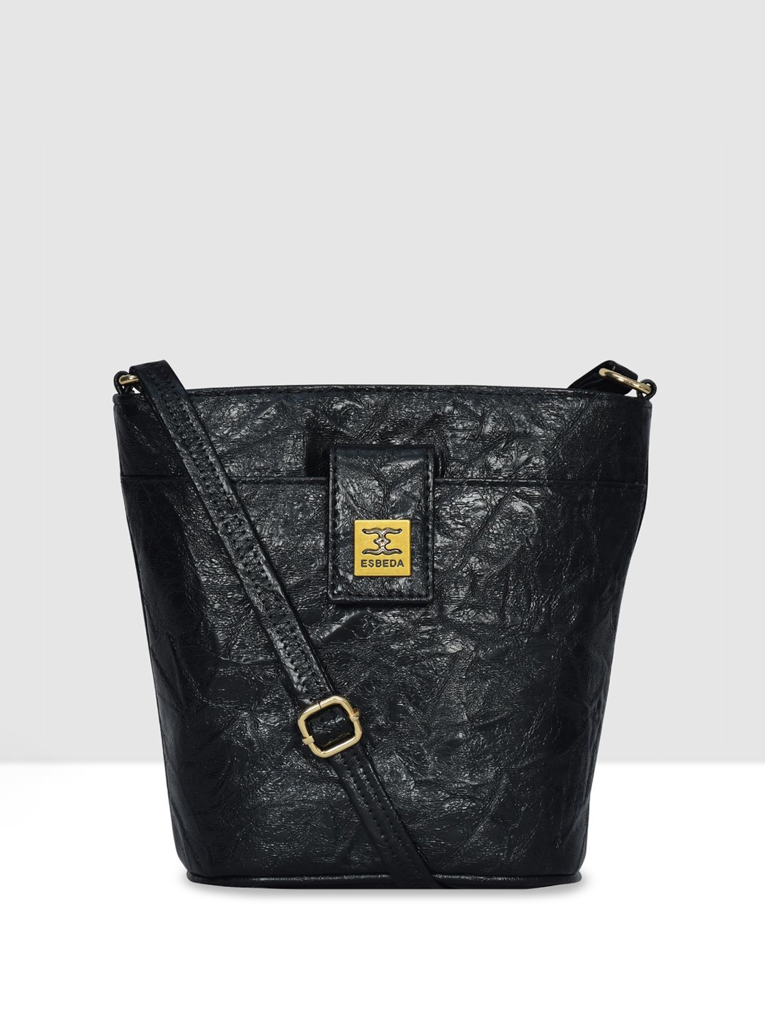 

ESBEDA Textured PU Structured Sling Bag with Quilted, Black