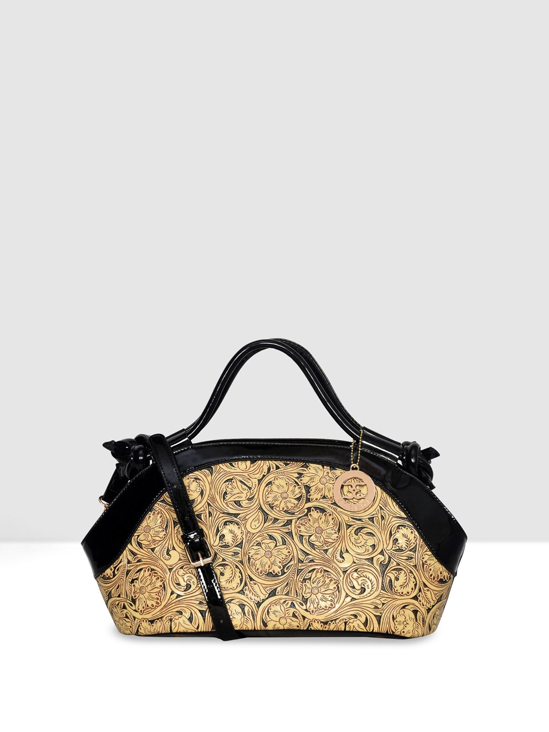 

ESBEDA PU Oversized Shopper Handheld Bag with Applique, Beige