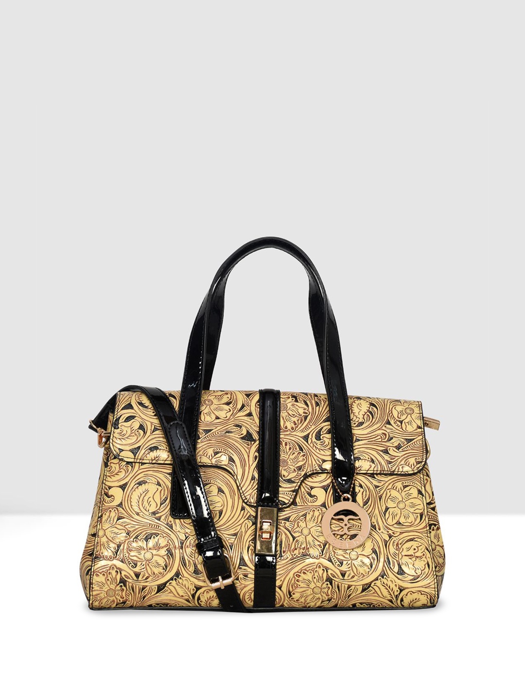 

ESBEDA Printed PU Structured Handheld Bag, Beige