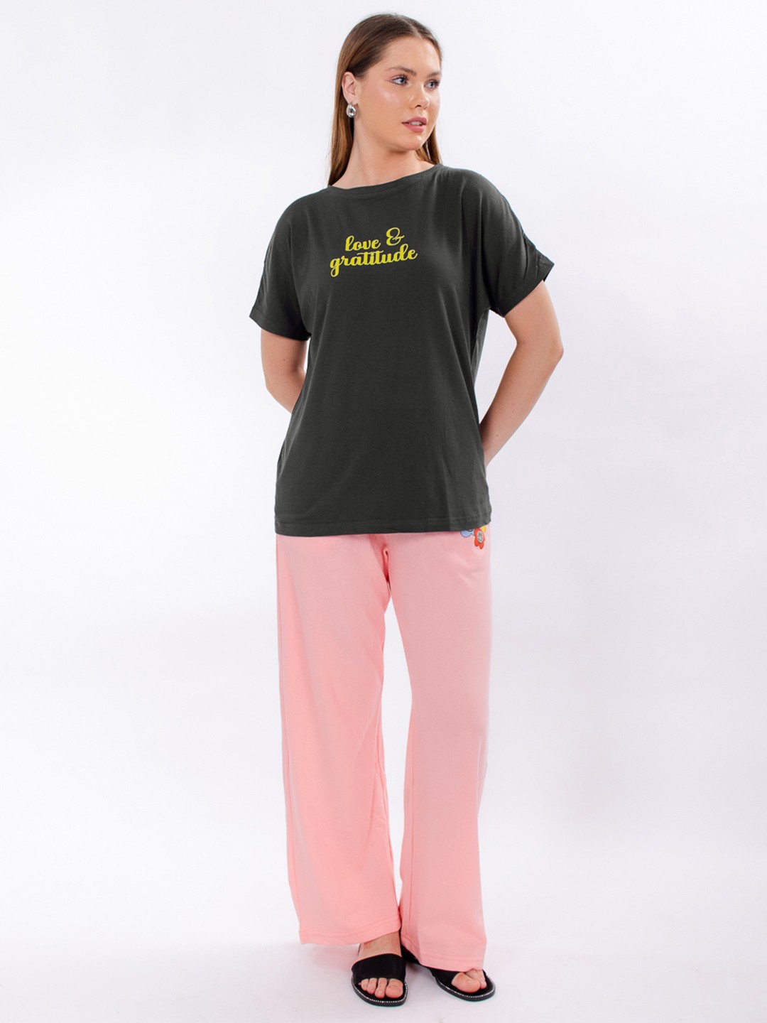 

ELEVENS HEAVEN Printed Pyjama Set, Charcoal