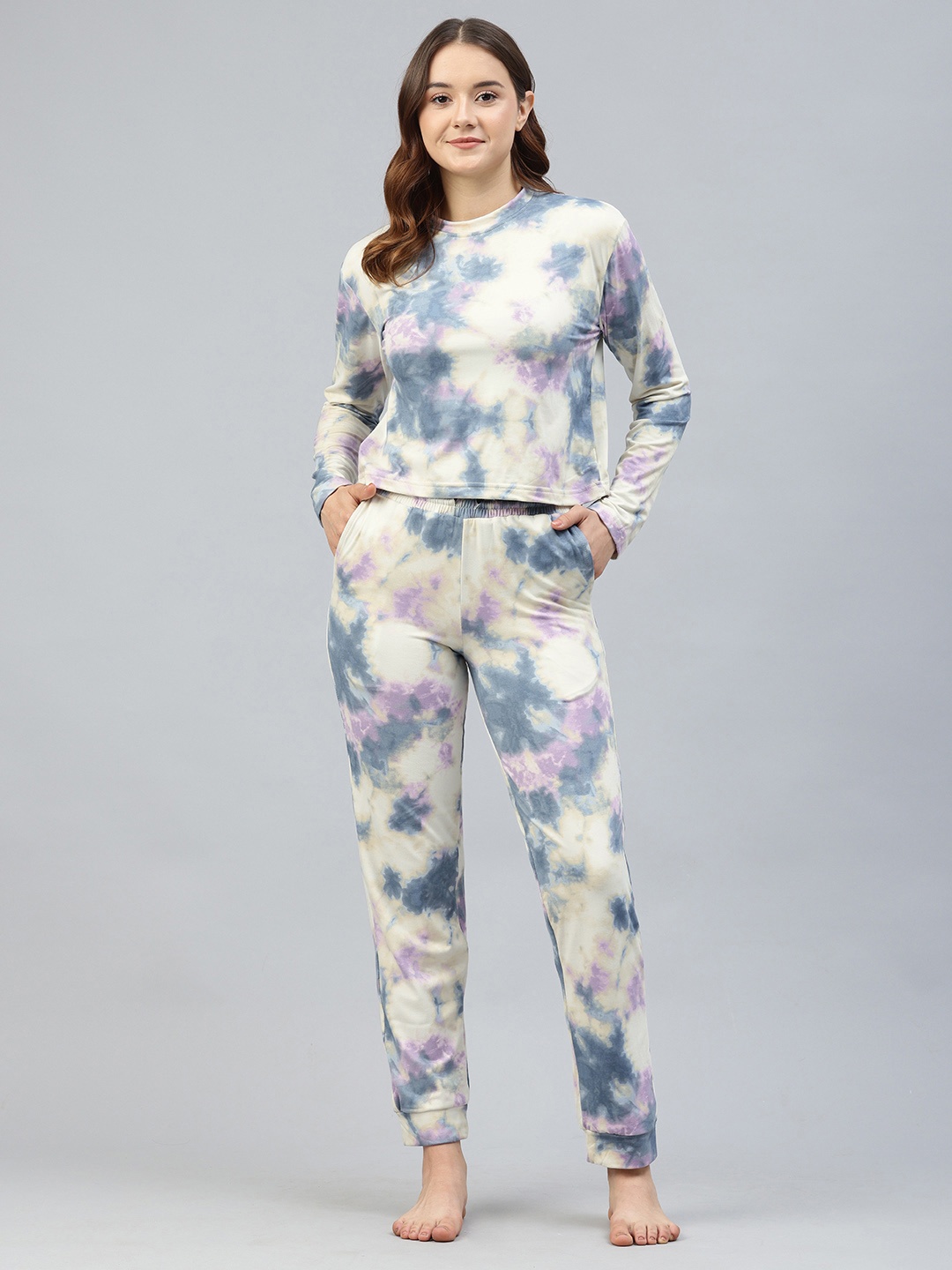 

ELEVENS HEAVEN Tie and Dye Night suit, Cream