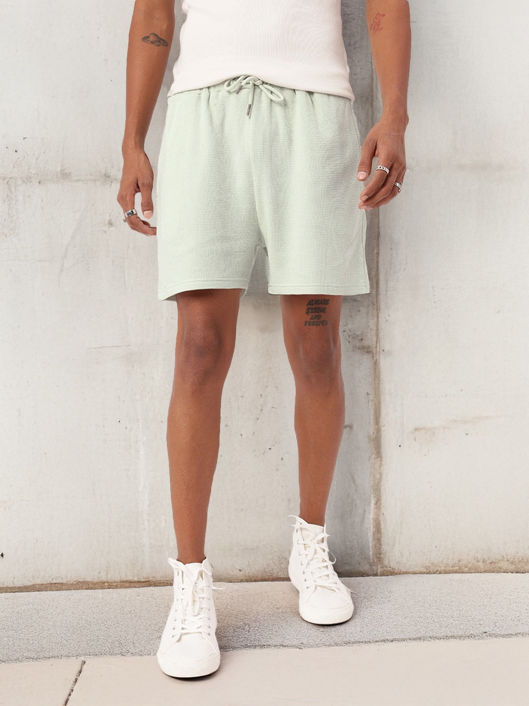 

Kook N Keech Men Urban Style Textured Shorts, Green
