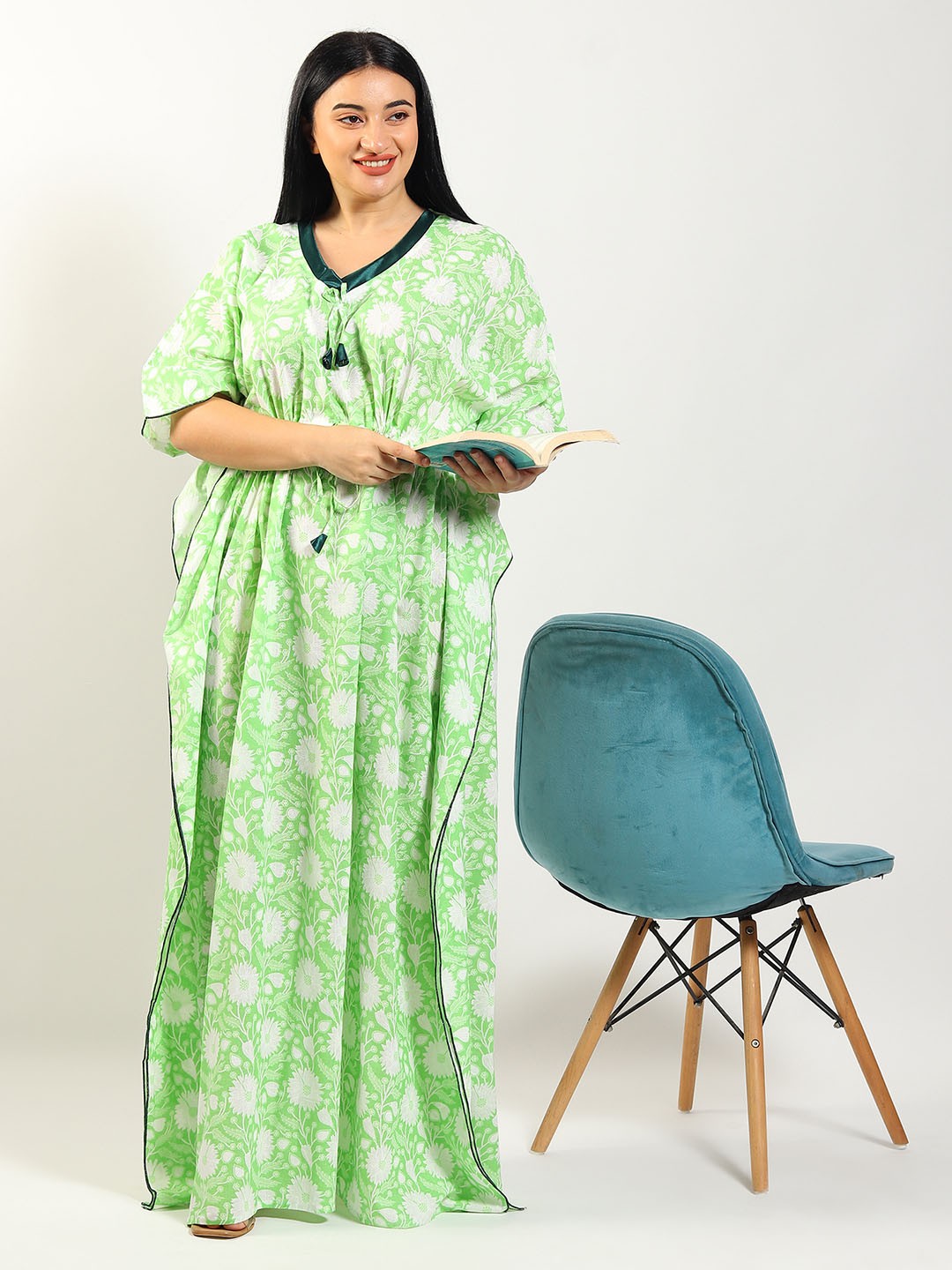 

Noty Women Plus Size Printed Maxi Nightdress, Green