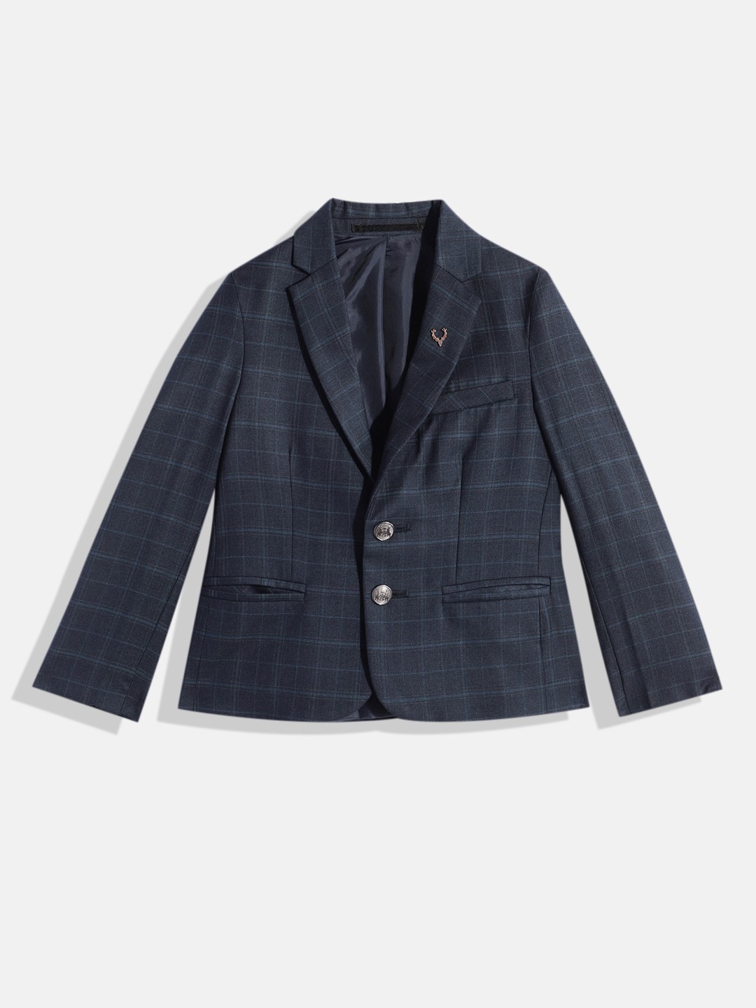 

Allen Solly Junior Boys Notched Lapel Collar Single-breasted Blazer, Navy blue