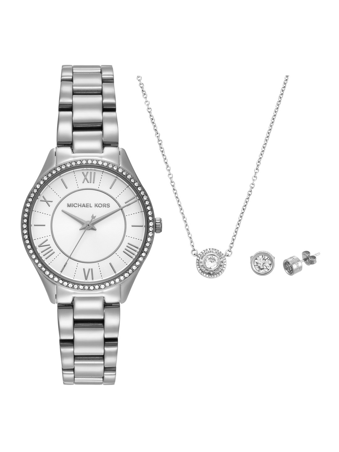 

Michael Kors Women Lauryn Silver Watch with Gift Set MK4851SET