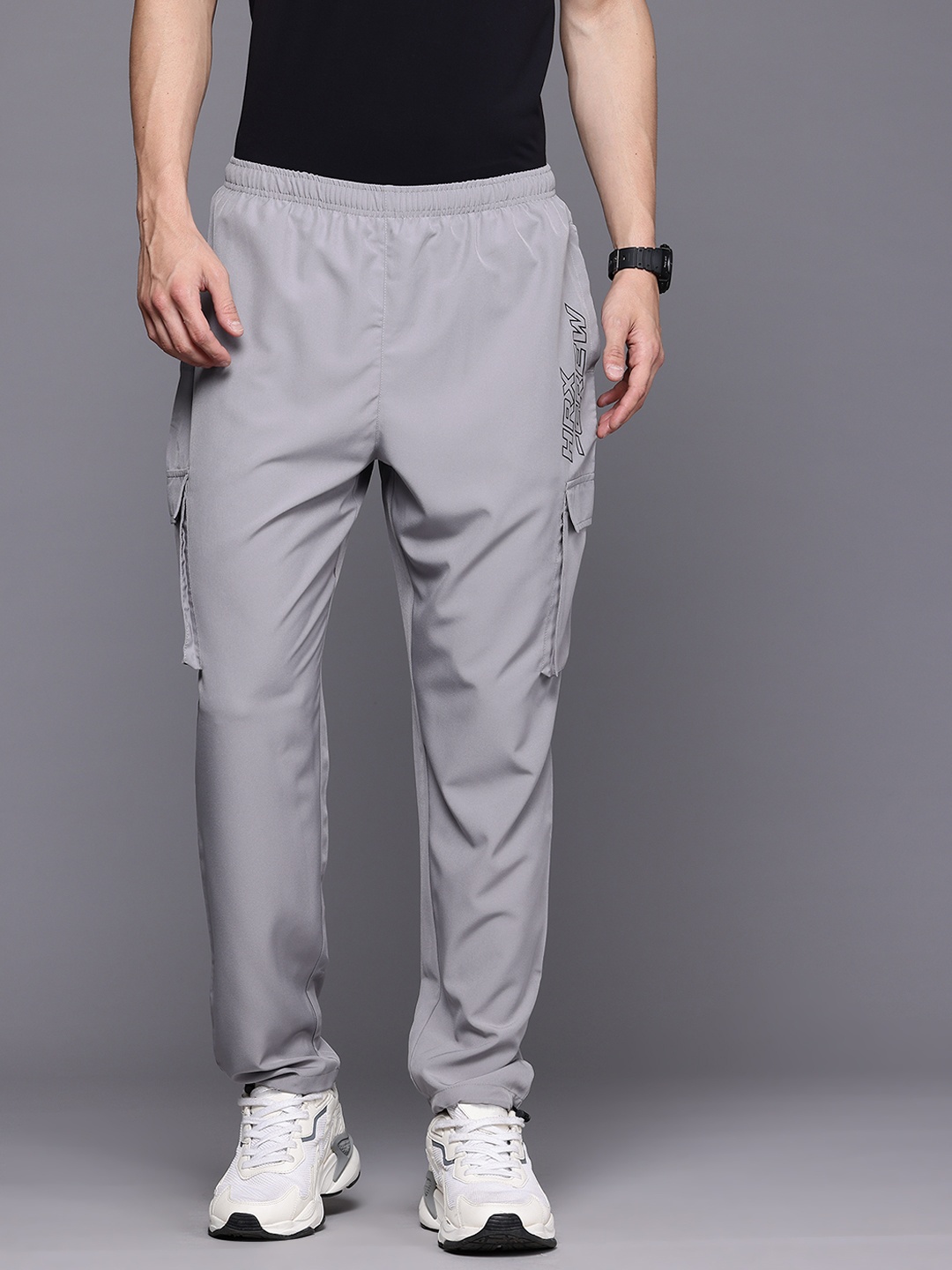 

HRX by Hrithik Roshan Men Rapid-Dry Training Cargo-Style Track Pants, Grey