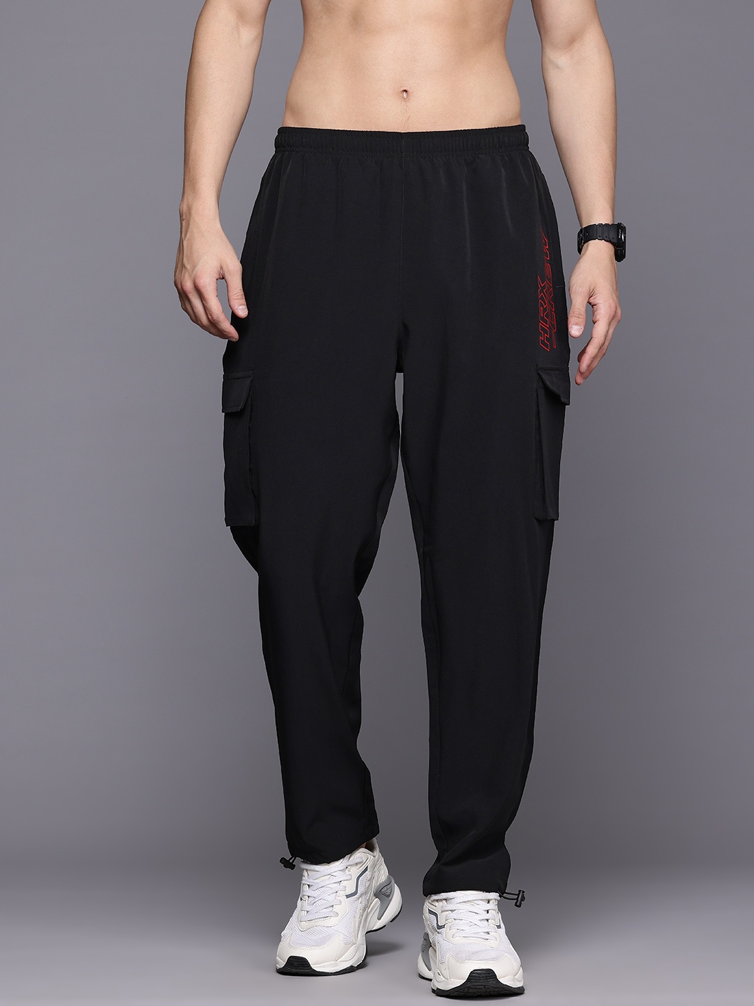 

HRX by Hrithik Roshan Men Rapid-Dry Training Cargo-Style Track Pants, Black