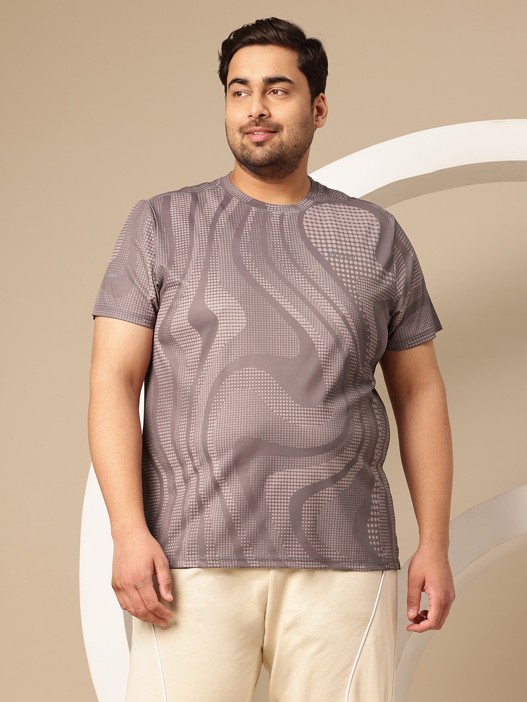 

Sztori Plus-Size Printed T-shirt, Brown