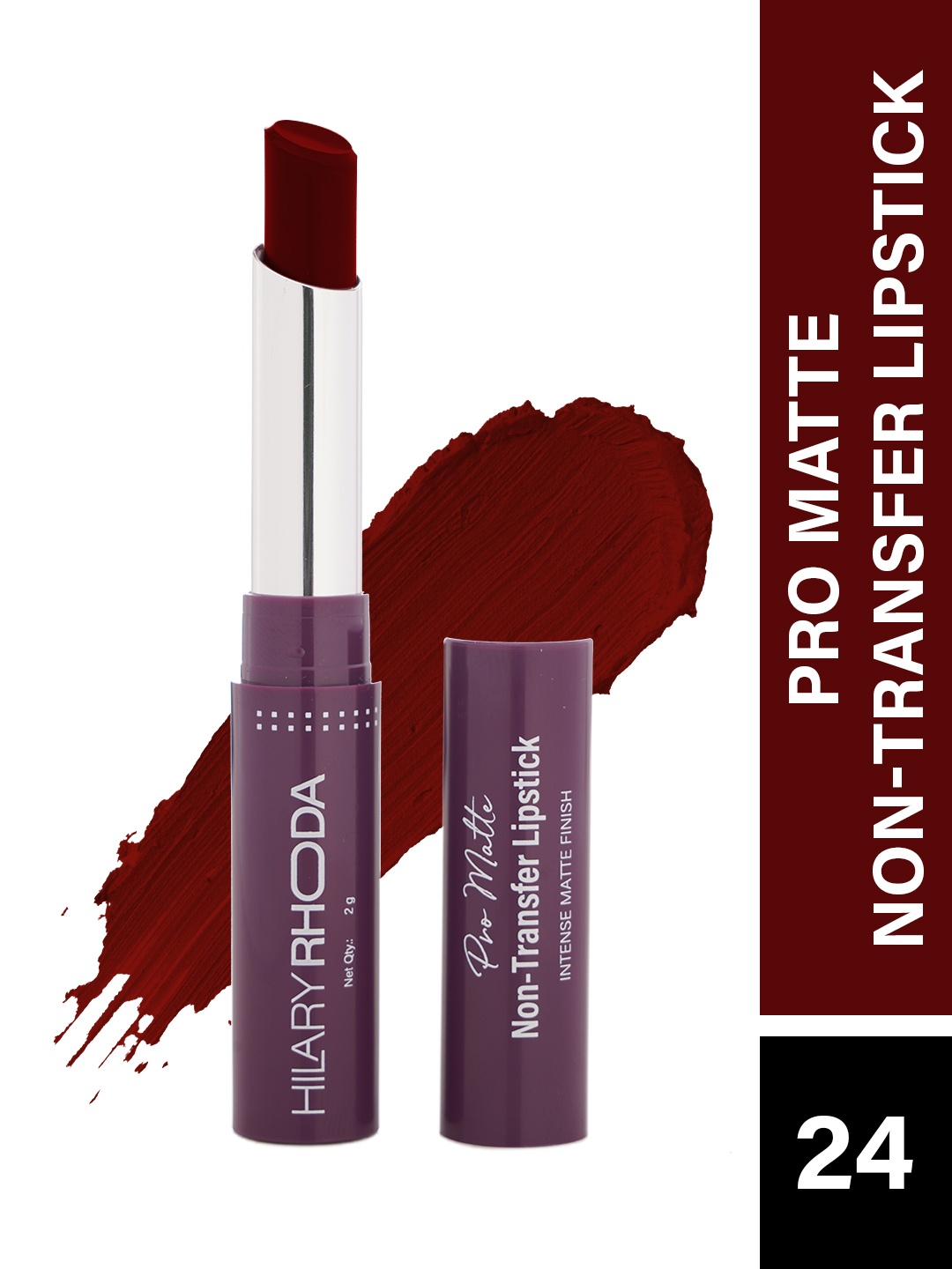 

Hilary Rhoda Pro Matte Non-Transfer Lipstick- 2g- Wine Rouge, Maroon