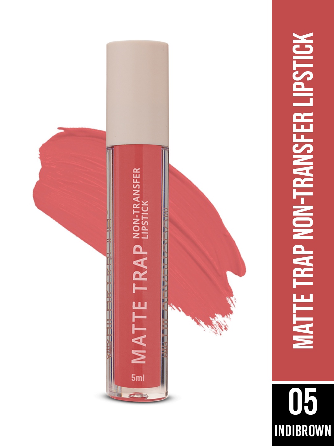 

Hilary Rhoda Matte Trap Non Transfer Waterproof Liquid Lipstick 5 ml - IndiBrown 05, Peach