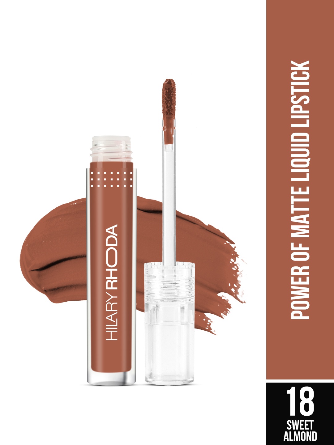 

Hilary Rhoda Power Of Matte Liquid Lipstick- 3ml-18 Sweet Almond, Brown