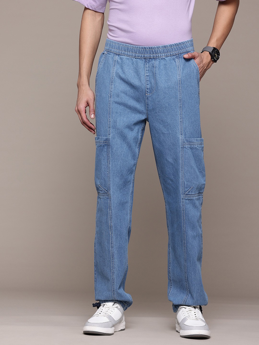 

The Roadster Life Co. Pure Cotton Straight Fit Jeans, Blue