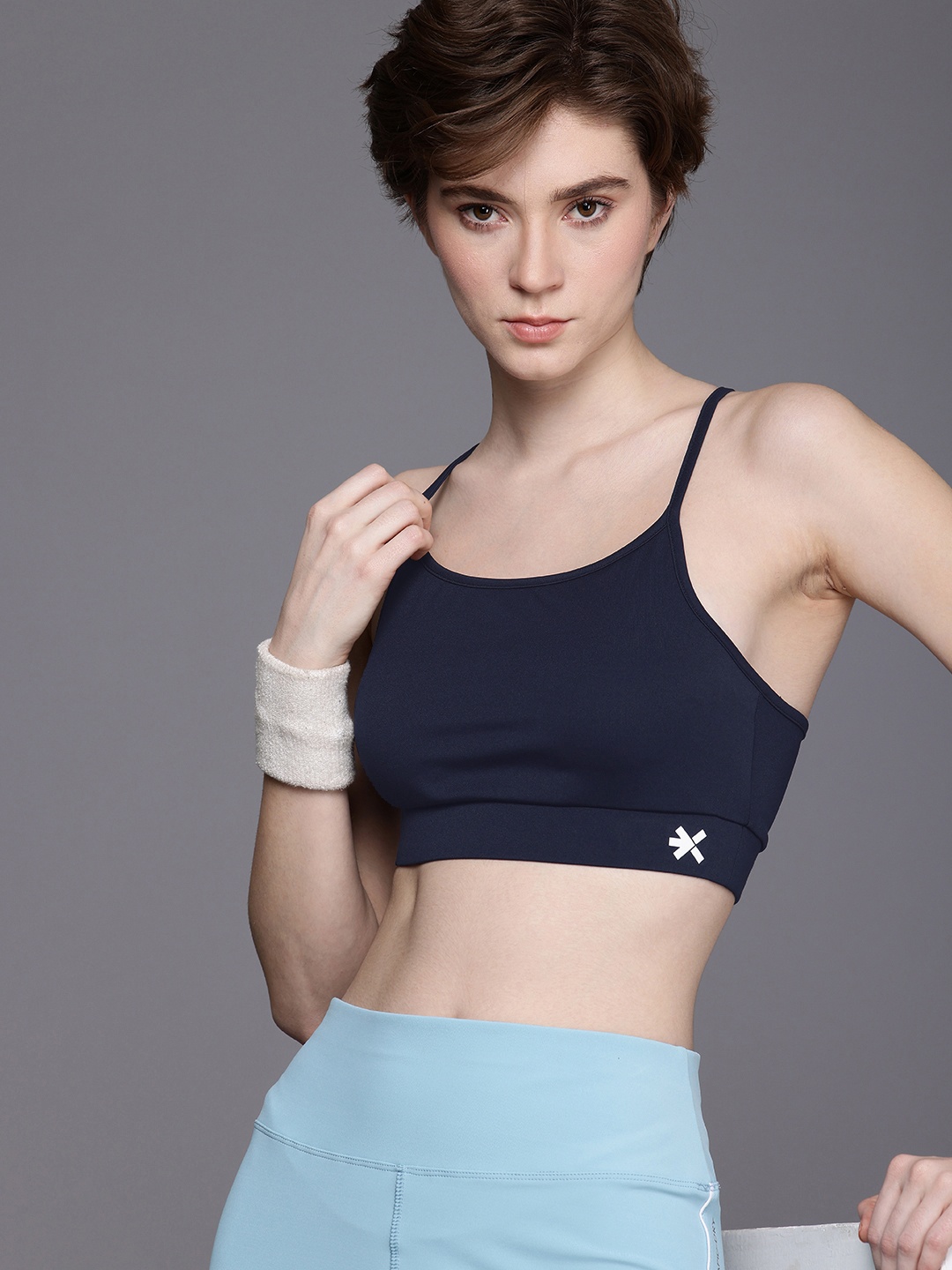 

HRX by Hrithik Roshan Medium Coverage Heavily Padded Rapid-Dry Training Bra KT0003_04, Navy blue