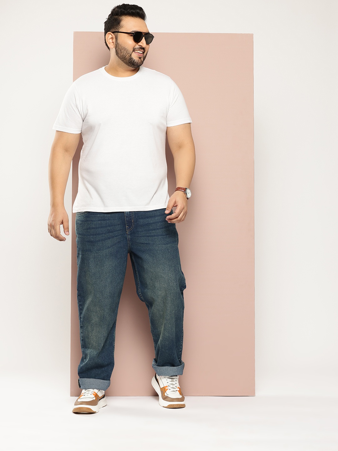 

Sztori Men Plus Size Straight Fit Jeans, Navy blue