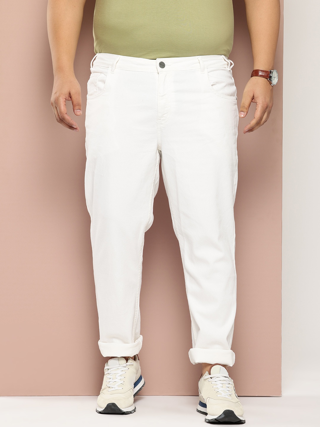 

Sztori Men Plus Size Slim Fit Jeans, White