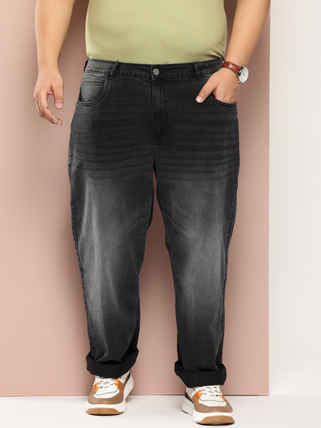 

Sztori Men Plus Size Straight Fit Jeans, Charcoal