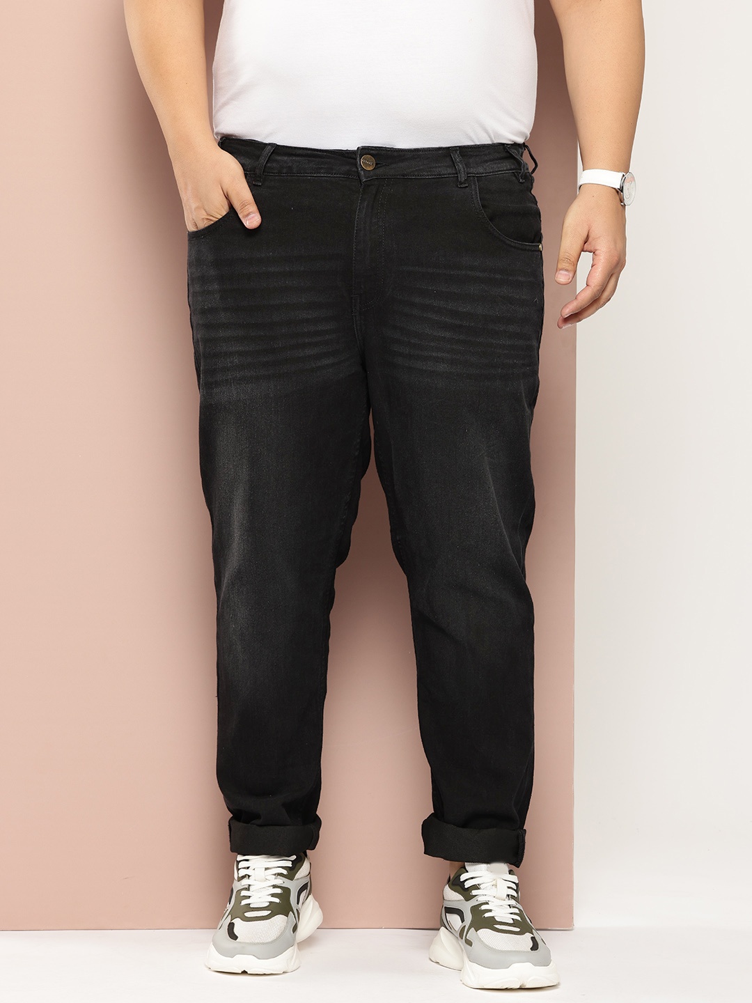 

Sztori Men Plus Size Slim Fit Jeans, Charcoal