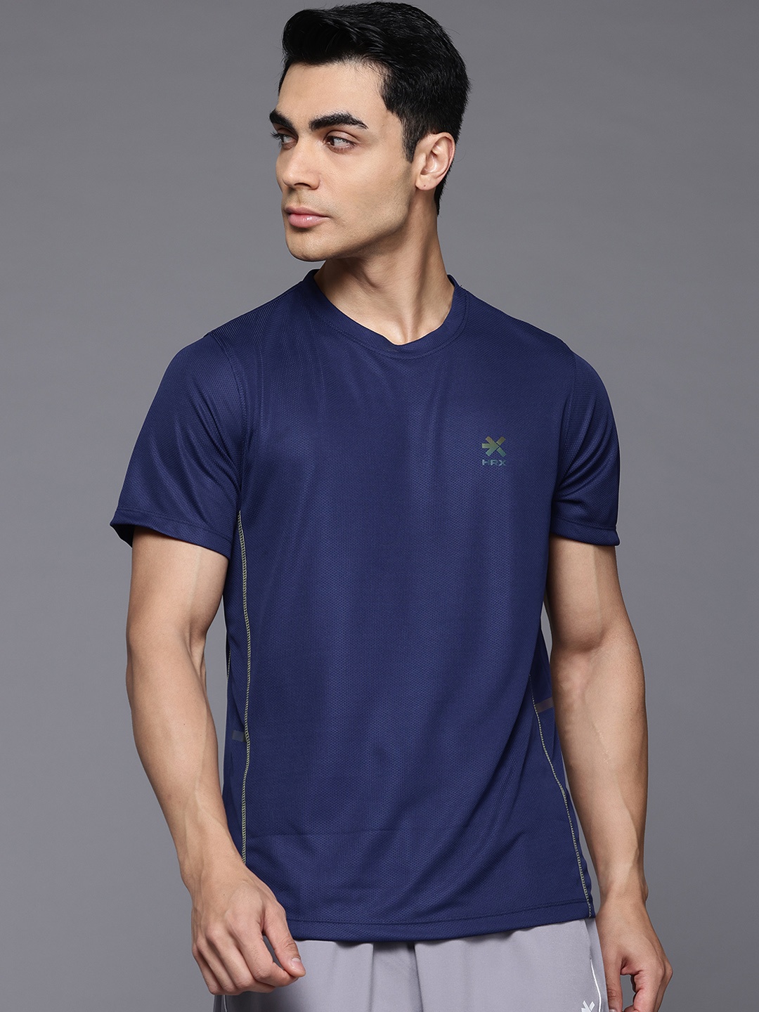 

HRX by Hrithik Roshan Men Rapid-Dry Running T-shirt, Navy blue