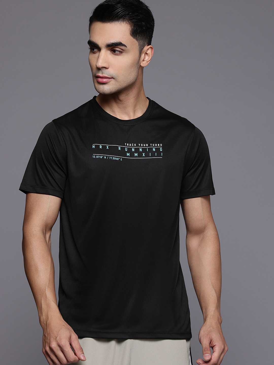 

HRX by Hrithik Roshan Rapid-Dry Running T-shirt, Black