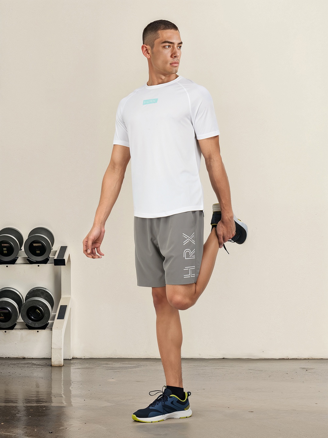 HRX by Hrithik Roshan Brand Logo Rapid-Dry Running T-shirt, White