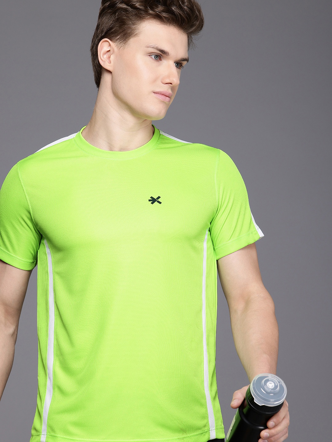 

HRX by Hrithik Roshan TRAILTRACERS Rapid Dry Antimicrobial Finish Running T-shirt, Lime green