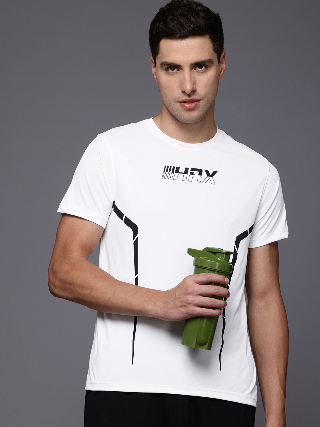 

HRX by Hrithik Roshan Rapid-Dry Printed Running T-shirt, White