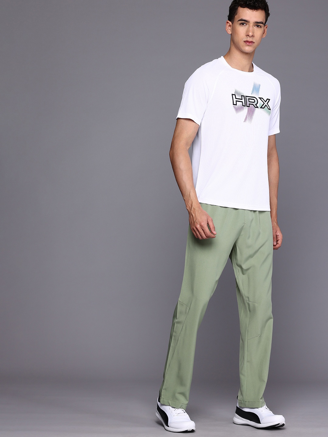 

HRX by Hrithik Roshan Brand Logo Printed Rapid-Dry Running T-shirt, White