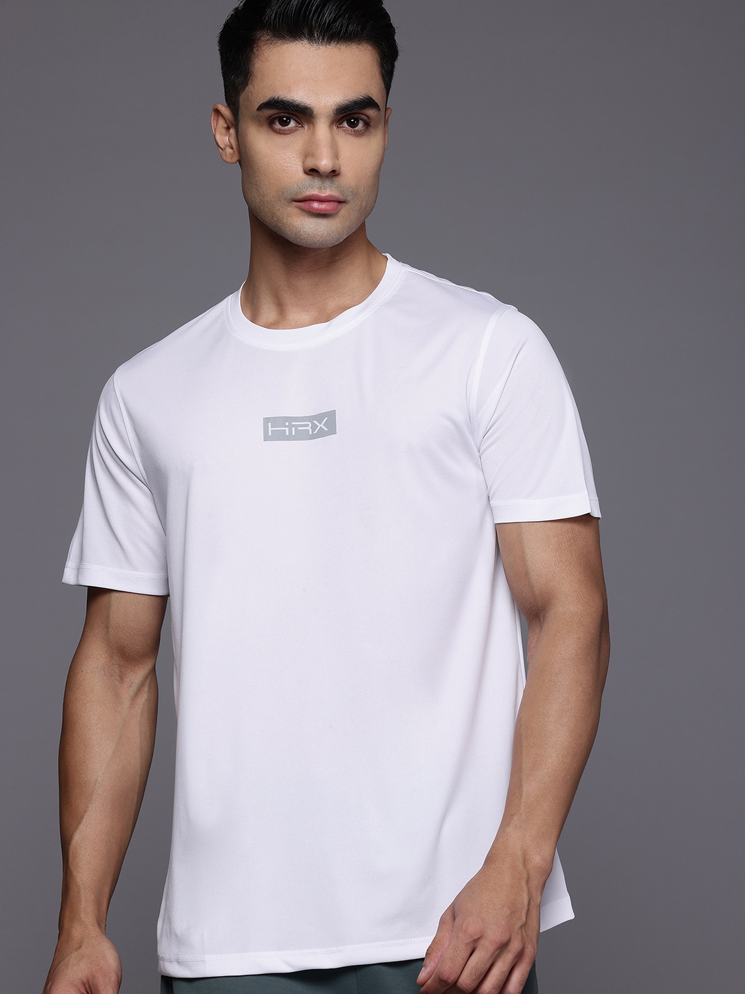 

HRX by Hrithik Roshan Brand Logo Print Running Ultralite T-shirt, White