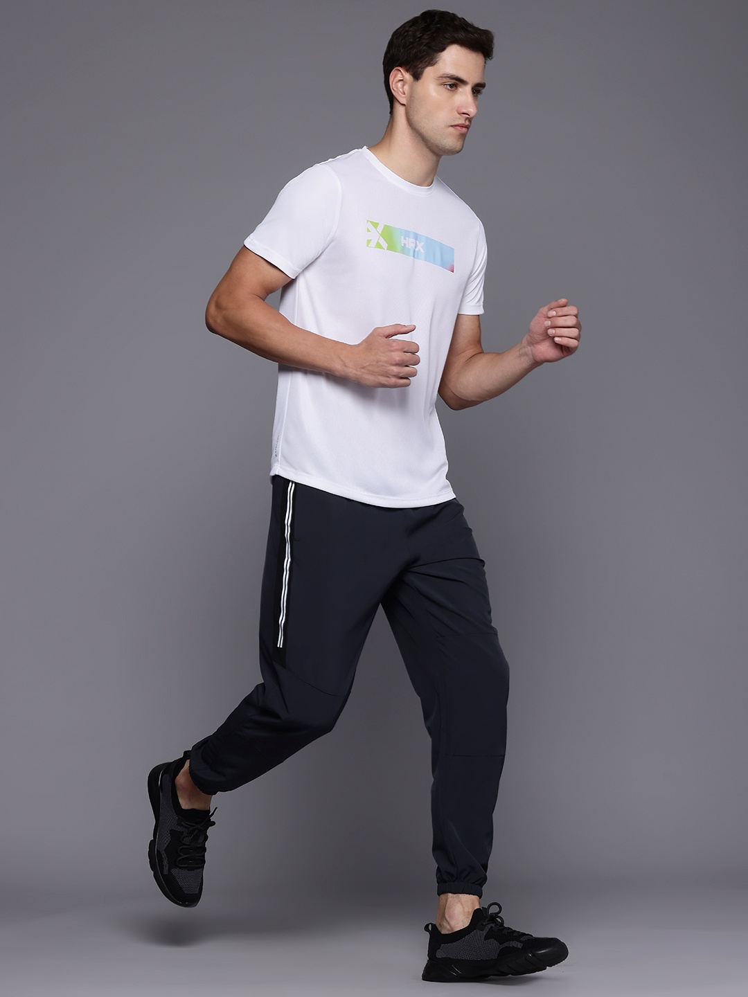 

HRX by Hrithik Roshan Printed Rapid-Dry Running T-shirt, White