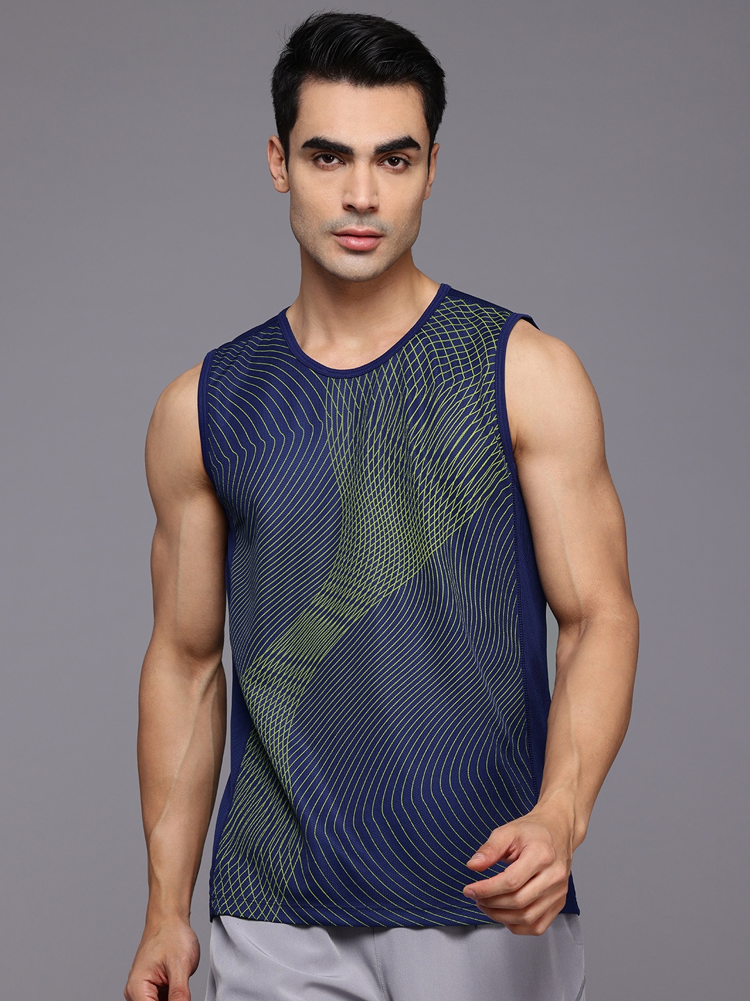 

HRX by Hrithik Roshan Printed Rapid-Dry Running T-shirt, Blue