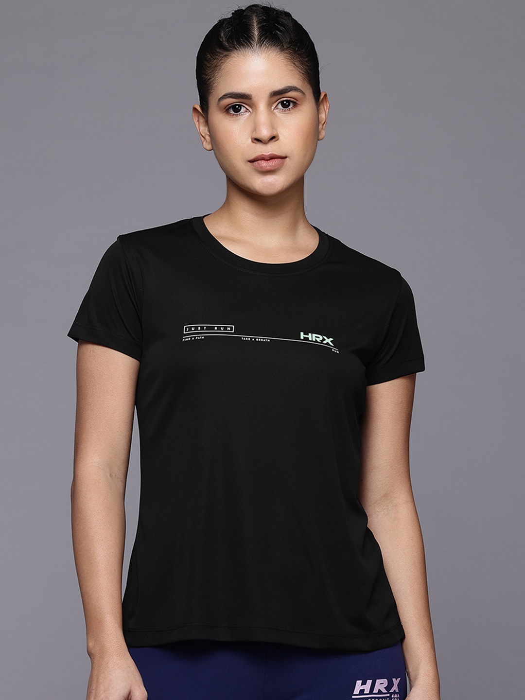 

HRX by Hrithik Roshan Rapid-Dry Running Ultralite Tshirt, Black