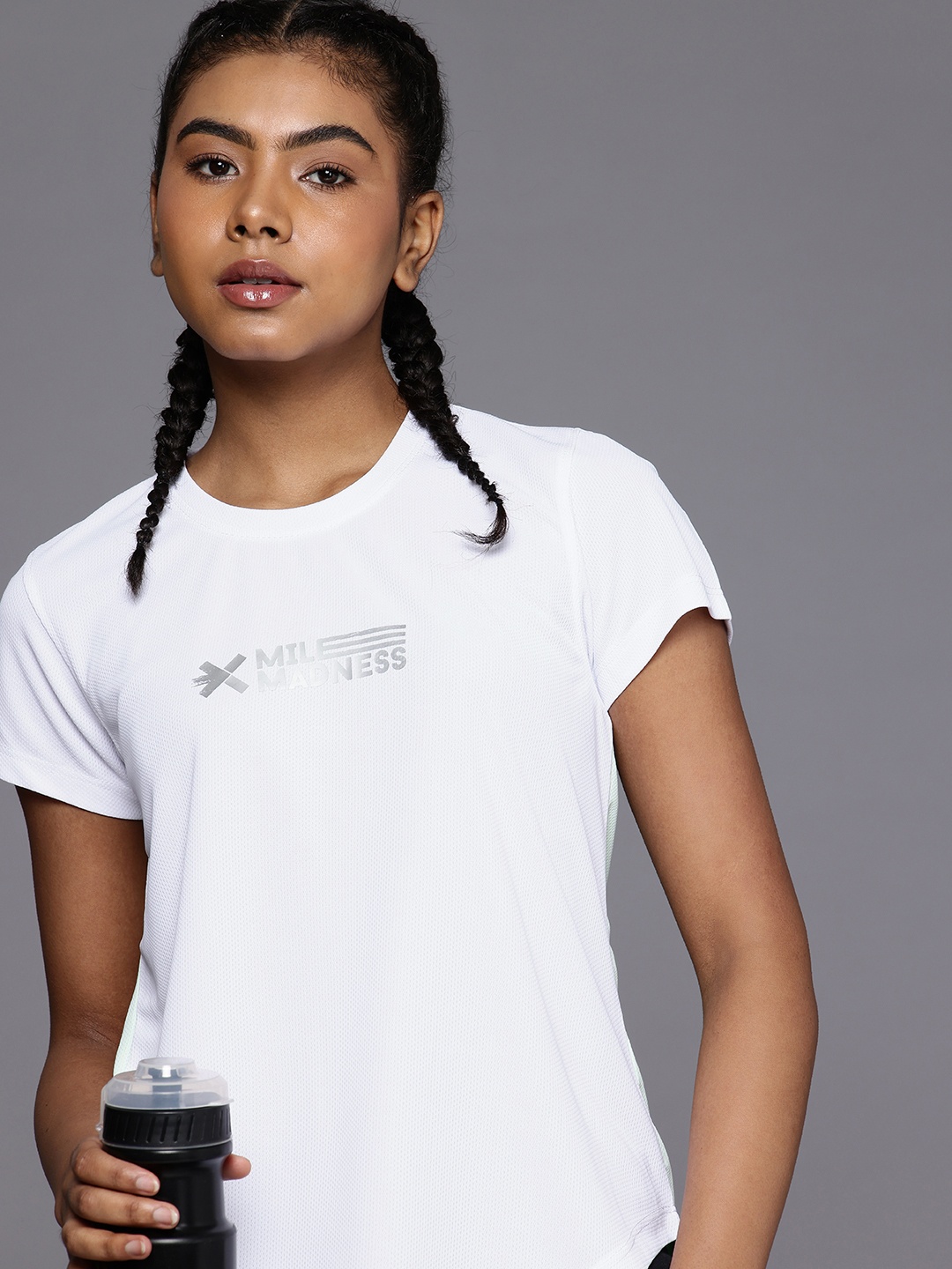 

HRX by Hrithik Roshan Antimicrobial Finish Rapid-Dry Running T-shirt, White
