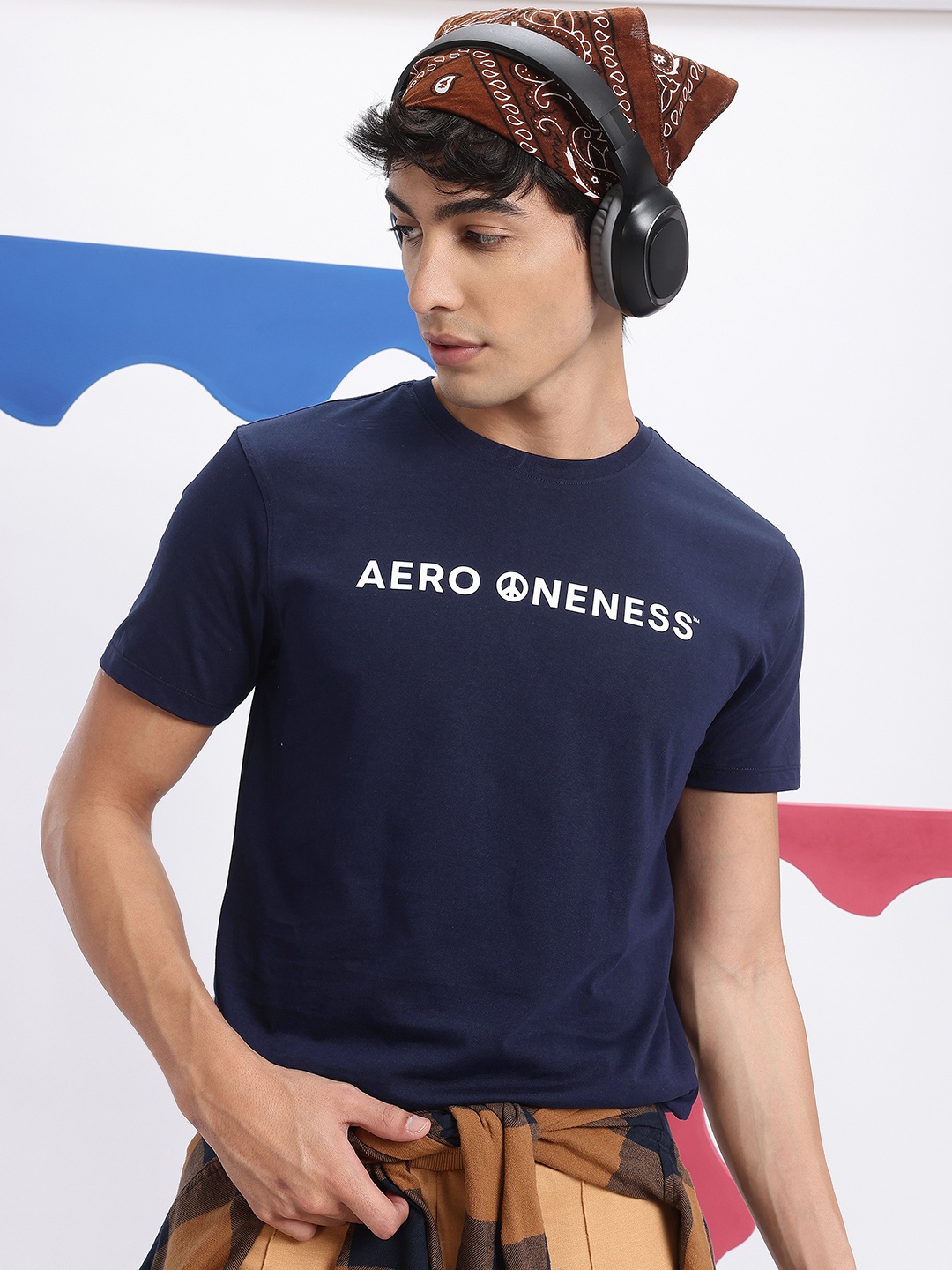 

Aeropostale Typography Print Pure Cotton T-shirt, Navy blue