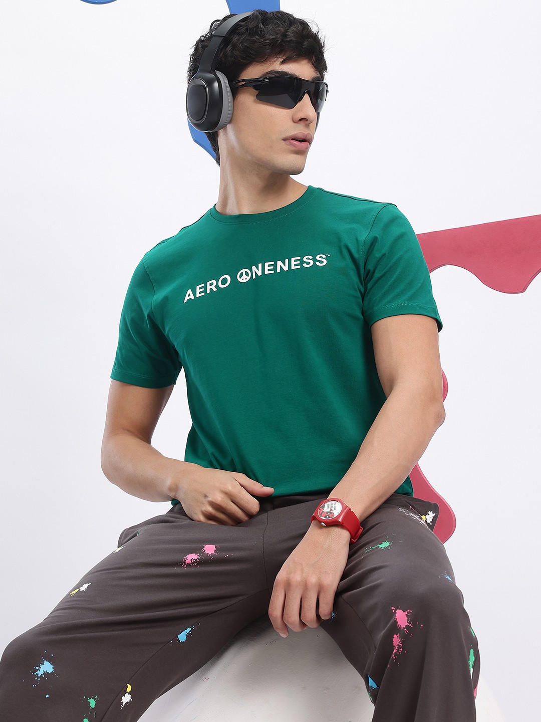 

Aeropostale Typography Print Pure Cotton T-shirt, Green