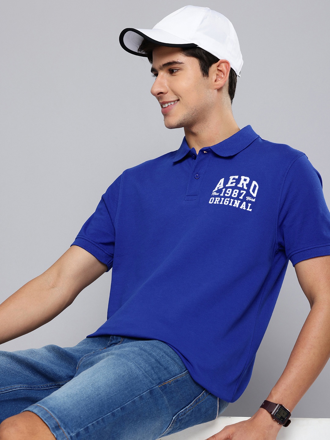 

Aeropostale Polo Collar Pure Cotton T-shirt, Blue