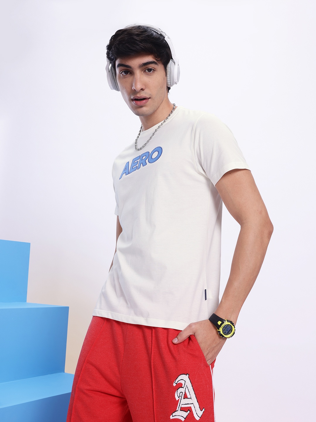 

Aeropostale Brand Logo Printed Pure Cotton Regular Fit T-shirt, White