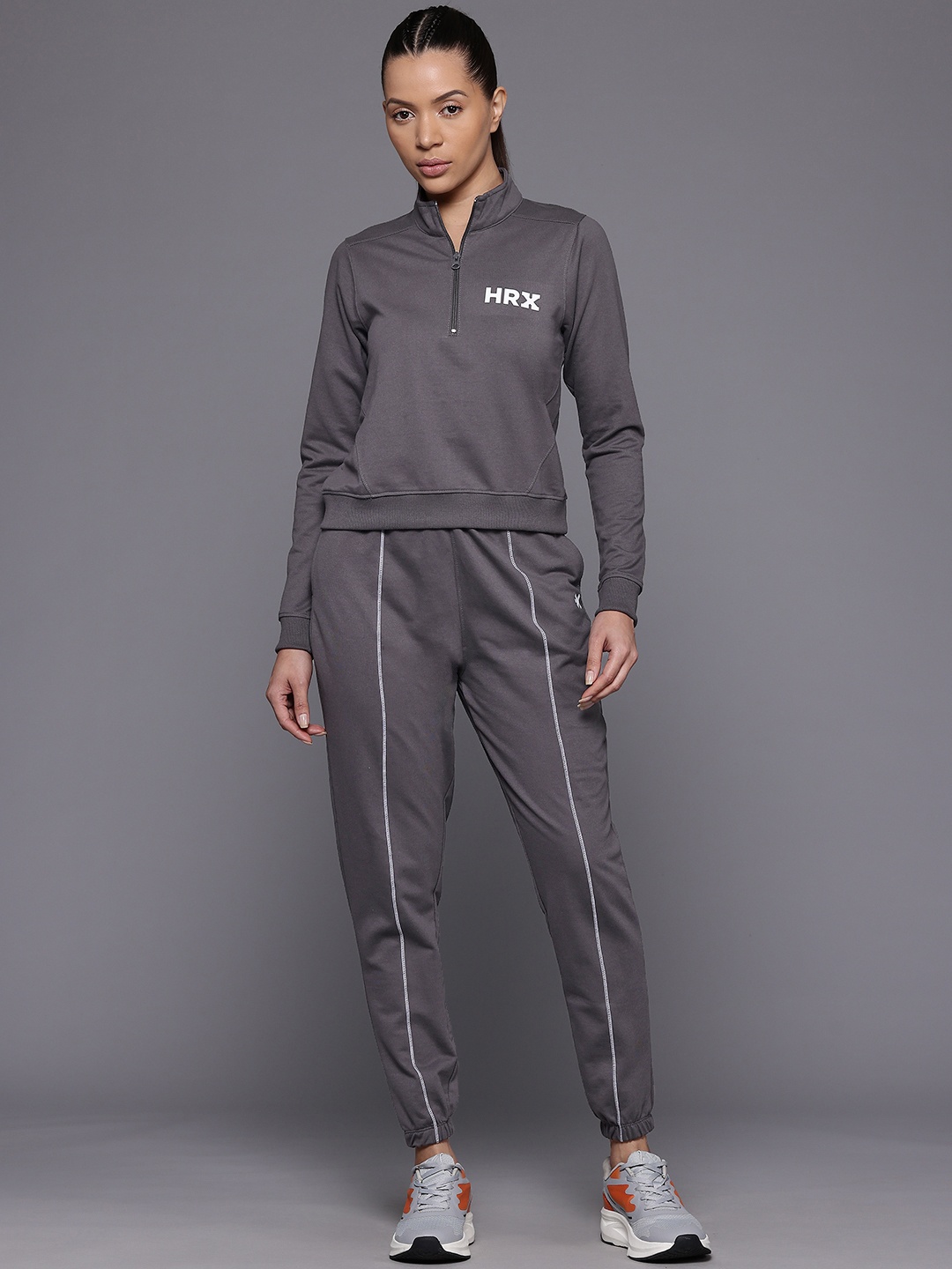 HRX by Hrithik Roshan Brand Logo Detail Training Tracksuit, Grey