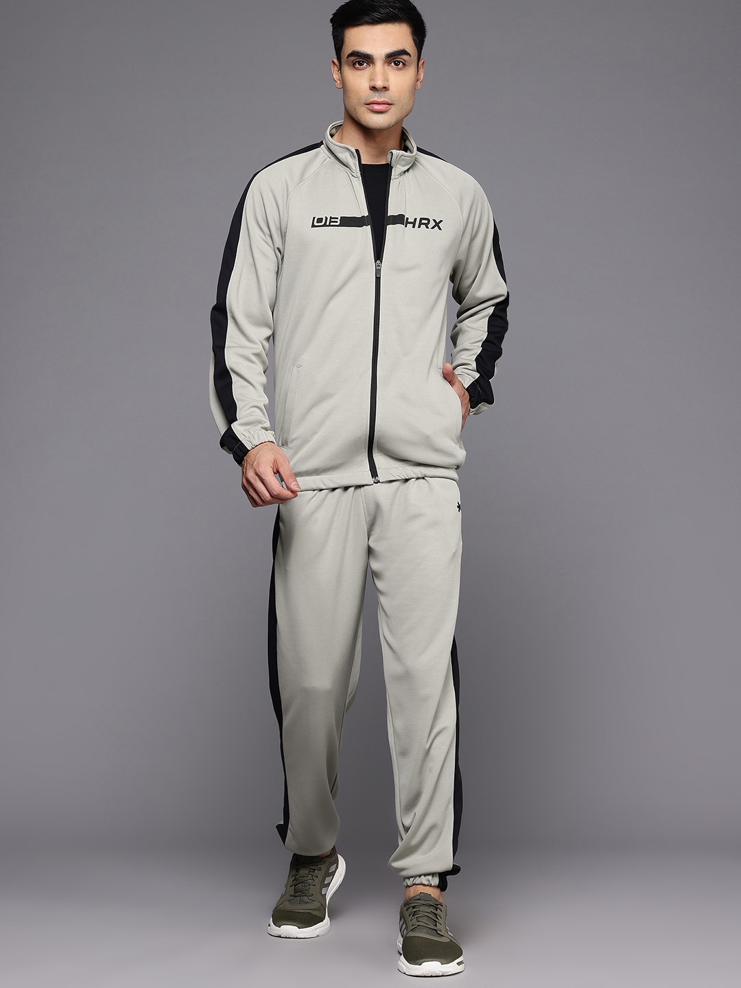

HRX by Hrithik Roshan Men Rapid-Dry Running Tracksuits, Grey