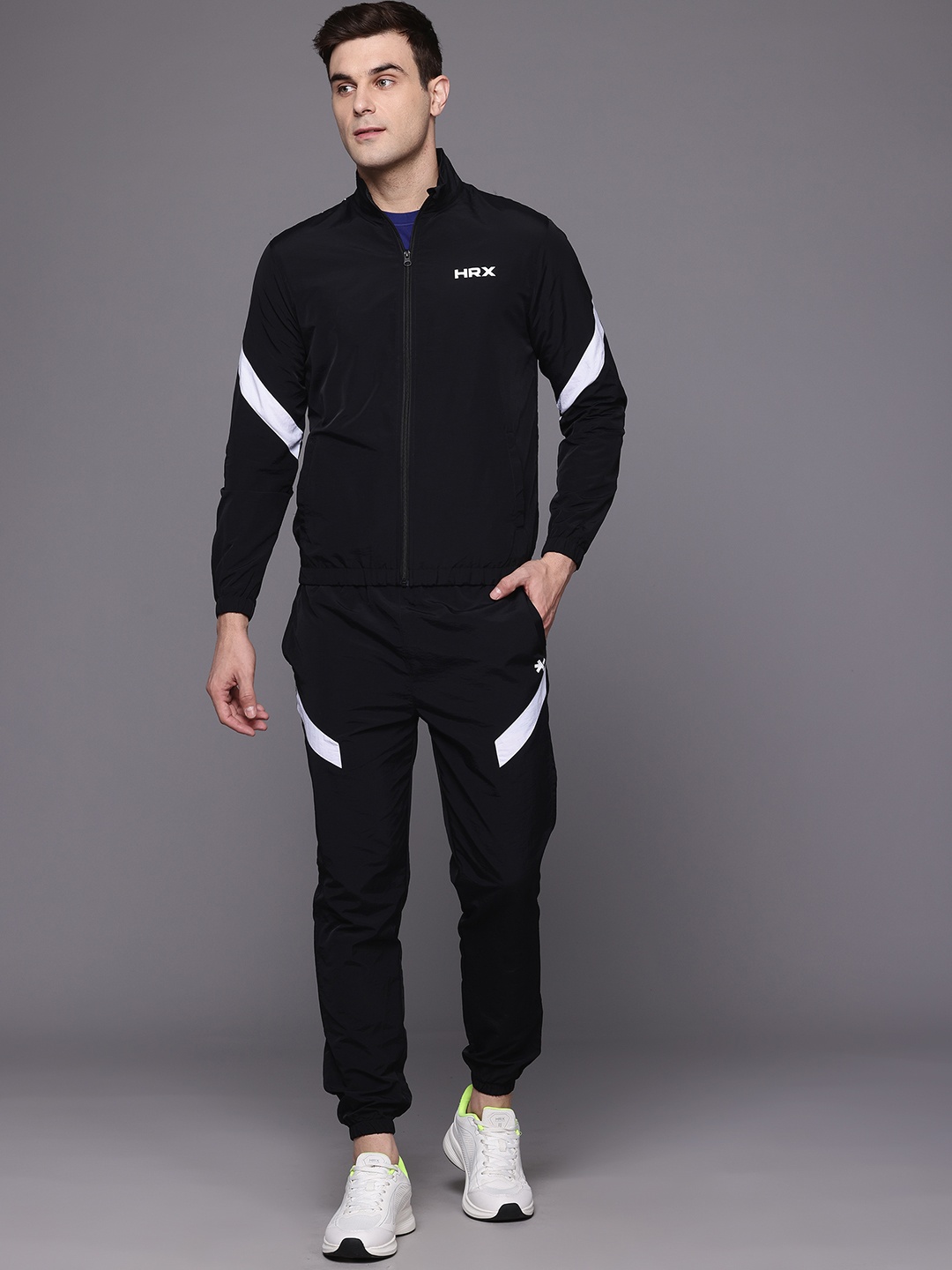 

HRX by Hrithik Roshan Printed Running Tracksuit, Black